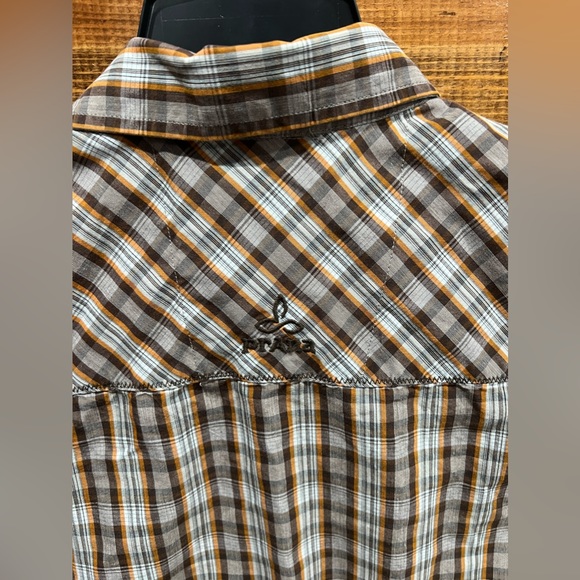 Prana Snap Front Shirt‎ Plaid Slim Fit Casual Long Sleeve. Size Small - Picture 7 of 7